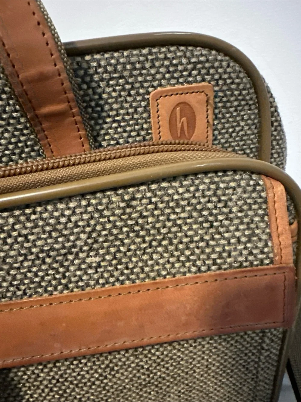 Hartmann Canvas twill Leather trim carry on travel bag with shoulder strap